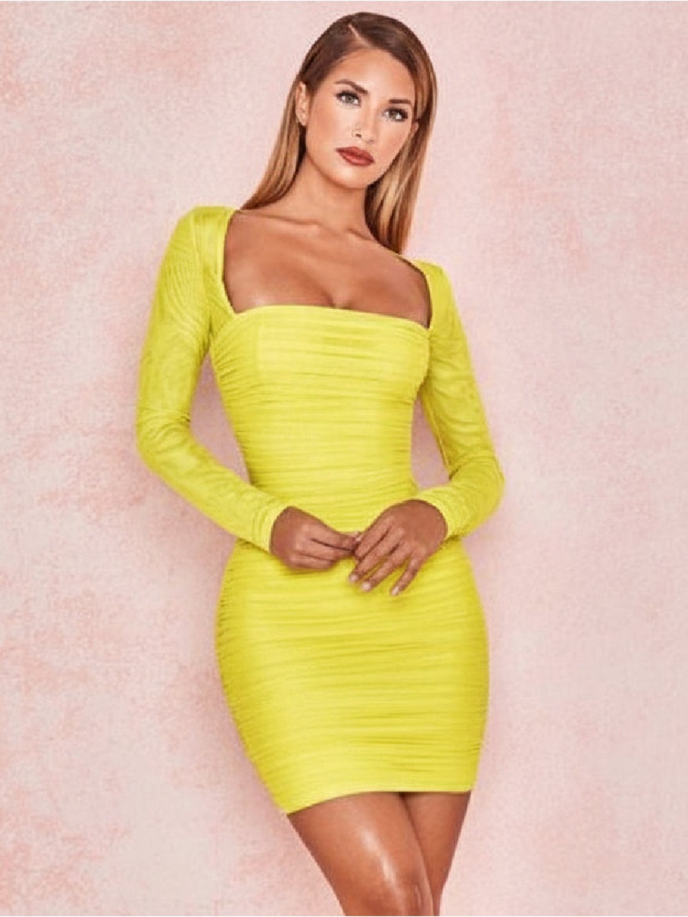 HOUSE OF CB VALENTINA BUSTIER STYLE MESH BODYCON DRESS 💖NWT💖